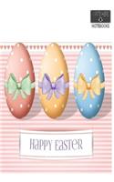 Write Here Notebooks: Easter Notebook / Journal 100 Pages of Lined Paper 6"x9" with Glossy Finish Lined Composition Book Easter Eggs In Bow Ties