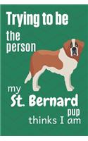 Trying to be the person my St. Bernard Pup thinks I am