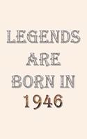 Legends Are Born In 1946 Notebook