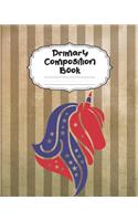 American Flag Unicorn Primary Composition Book: Large US Primary Composition Notebook Grades K-2 & K-3 Story Journal - USA Specialty Paper Dotted Middle Line - With Picture Space: Draw Top Lines B