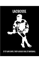 Lacrosse If It Was Easy, They Would Call It Baseball: Lacrosse Composition Blank Lined Notebook Diary for LAX Girls and Boys