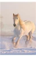 Beautiful White Horse Running in the Snow Journal: Take Notes, Write Down Memories in this 150 Page Lined Journal