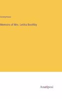 Memoirs of Mrs. Letitia Boothby