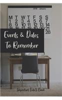 Events and Dates to Remember: Record All Your Important Dates, Perpetual Calendar Record Book for Birthdays, Anniversaries and Events to Remember