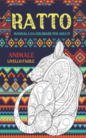 Mandala da colorare per adulti - Livello facile - Animale - Ratto