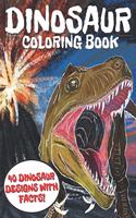 Dinosaur Coloring Book: Fun and Awesome Book for Kids or Adults, 40 Dinosaur Designs with Facts!