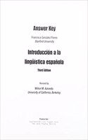 Answer Key with Workbook for Introduccion a la linguistica espanola