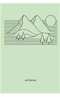 Notebook: Outdoor Mountains Nature Notebook Gift for hikers, mountain bikers, mountaineers, campers and adventurers, women and men