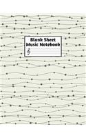 Blank Sheet Music Notebook: Easy Blank Staff Manuscript Book Large 8.5 X 11 Inches Musician Paper Wide 12 Staves Per Page for Piano, Flute, Violin, Guitar, Trumpet, Drums, Cell