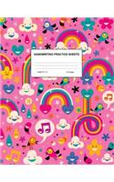 Handwriting Practice Sheets: Cute Blank Lined Paper Notebook for Writing Exercise and Cursive Worksheets - Perfect Workbook for Preschool, Kindergarten, 1st, 2nd, 3rd and 4th Gr