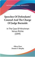 Speeches of Defendants' Counsel and the Charge of Judge Burnside