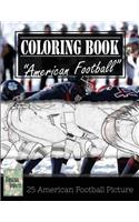 American Football Sketch Gray Scale Photo Adult Coloring Book, Mind Relaxation Stress Relief