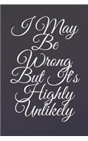 I May Be Wrong But It's Highly Unlikely