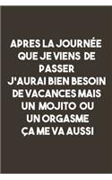 Apres La Journée Que Je Viensde Passer J'aurai Bien Besoin De Vacances Mais Un Mojito Ou Un Orgasme Ça Me Va Aussi: Carnet De Notes -120 Pages -6x9 pour écrire les habitudes Quotidiennes, Agenda, Cahier