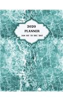 2020 Planner Weekly and Monthly Marble Green