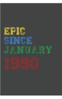 Gift Idea Epic Since 1990 Notebook Vintage Birthday Gift Idea