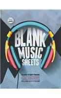 Blank Music Sheets: 12-Staff Music Composition Notebook - Headphone Cover [Blue Theme]