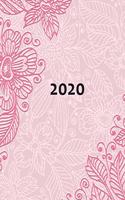 2020: Custom Design Pretty Pink 2020 Planner Dated Journal Notebook Organizer Gift - Daily Weekly Monthly Annual Activities Calendars Notes To Do Lists - 