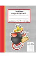Graph Composition Notebook 4 Squares per inch 4x4 Quad Ruled 4 to 1 / 8.5 x 11 100 Sheets: Cute Funny Mouse with Hat Gift Notepad/Grid Squared Paper Back To School Gift Notebook For Math Teens Science Adults Students Programmers note takin