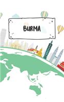 Burma: Dotted Travel Diary Notebook or Journey Dotted Grid Journal - Holiday Trip Pocketbook for Men and Women with Dots