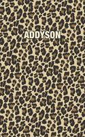 Addyson: Personalized Notebook - Leopard Print (Animal Pattern). Blank College Ruled (Lined) Journal for Notes, Journaling, Diary Writing. Wildlife Theme Des
