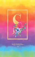 Weekly & Monthly Planner 2020 S: Rainbow Colorful Watercolor Monogram Letter S with Flowers (7.5 x 9.25 in) Horizontal at a glance Personalized Planner for Women Moms Girls and Scho