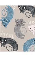 Meow: Grey Kitten Cats Sketchbook 8.5''x11'' Sketchbook for Artists and Personal Use; Sketchbook for Drawing, Doodling, Sketching, Writing, Journaling, Pa