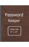 Password Keeper Large Size: 8"x 10" Alphabetical password book large print internet organizer(4 Trackers, Planners & Coloring Books)
