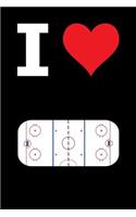 Blank Notebook - 100 Pages - I Love Hockey - Rink