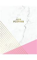 2019 Planner: Marble Gold Weekly Planner 2019 - Weekly Views with To-Do Lists, Funny Holidays & Inspirational Quotes - 2019 Organizer with Vision Board, Notes and