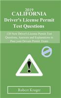 2019 California Driver's License Permit Test Questions