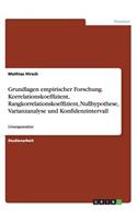 Grundlagen empirischer Forschung. Korrelationskoeffizient, Rangkorrelationskoeffizient, Nullhypothese, Varianzanalyse und Konfidenzintervall