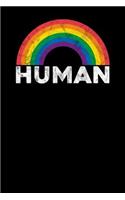 Human: Notebook, 6x9 inches, 120 checkered white pages for LGBT Fans