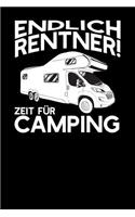 Endlich Rentner Zeit für camping: Notizbuch A5 120 Seiten kariert in Weiß für Rentner die Camping lieben.