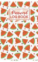 Password Log Book: Watermelon Pattern Internet Password Keeper Journal Online Username Login Notebook Organizer Hand Lettered Script Calligraphy