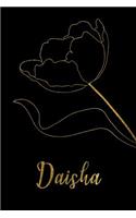 Daisha: Personalized Writing Journal for Women - Elegant Black and Gold