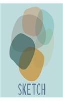 Sketch: Cute Small Sketchbook for Your Drawings with Modern Abstract Art Cover Design in Teal Blue