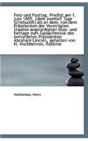 Fest-und Fasttag. Predigt am 1. juni 1865, (dem zweiten Tage Schebuoth) als an dem, von dem Präsiden