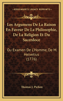 Les Argumens De La Raison En Faveur De La Philosophie, De La Religion Et Du Sacerdoce