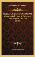 Rough List Of Shakespearean Rarities And Manuscript Collections, At Hollingbury Copse, Brighton, April, 1880 (1880)