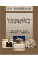 Corwin V. Lane U.S. Supreme Court Transcript of Record with Supporting Pleadings