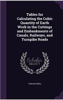 Tables for Calculating the Cubic Quantity of Earth Work in the Cuttings and Embankments of Canals, Railways, and Turnpike Roads