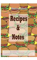 Blank cookbook: Recipes & Notes: 7x10 "Burger in my mind" with 100 pages blank recipe paper for jotting down your recipes