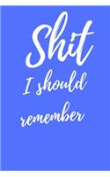 Shit I should remember