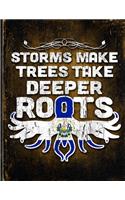 Storms Make Trees Take Deeper Roots: El Salvador Flag Customized Personalized Gift for Guanaco Coworker Friend Planner Daily Weekly Monthly Undated Calendar Organizer Journal