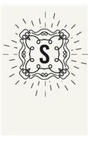 S: 110 College-Ruled Pages - Monogram Journal and Notebook with a Light Background and Classic Line Design - Personalized Initial Letter Journal - Mono