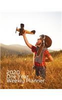 2020 One Year Weekly Planner: Flying Dreams - Pilot Avgeek - 1 yr 52 Week - Daily Weekly and Monthly Kids Aviation Calendar Views w Notes - 8x10 Work Home Organizer - Password Vi