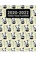 2020-2022 Three Year Planner: Monthly Planner - 36 Month Calendar Planner Diary for 3 Years With Notes - Cool Cute Panda Bear (8.5"x11")