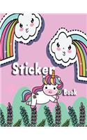 Sticker Book: Theme Unicorn Blank Sticker Book Activity Book for Kids Ages 4-8(1 Sticker Book)