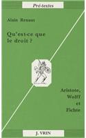 Qu'est-Ce Que Le Droit?